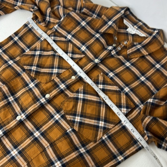 Veronica Beard Sz 10 Barnette Plaid Flannel Pearl Snap Button Down Shirt Gold - Picture 6 of 11